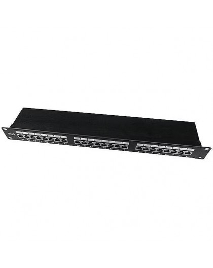 Patch Panel 24 Ports 1U 19 '' Cat.6 shield with cable organizing function black