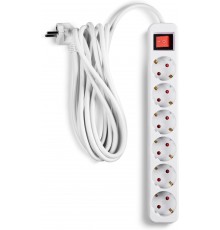 Fuj:tech 6-outlet extension cord, 3 m, white