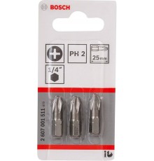 Bosch 3pcs PH Screwdriver Bit PH2 XH 25mm
