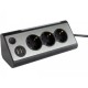 REV LIGHT SOCKET 3-way socket + 2x USB