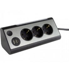 REV LIGHT SOCKET 3-way socket + 2x USB
