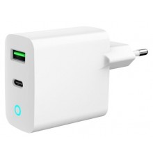 Gembird USB Type-C + USB Type-A LED Charger White
