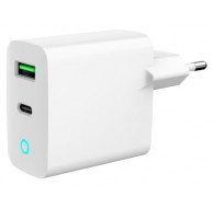 Gembird USB Type-C + USB Type-A LED Charger White