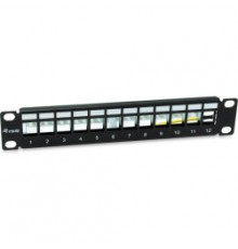 Equip Equip Patch Panel 12x Cat6A 10" FTP 1U Keystone Mounting White