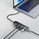 Deltaco USB-A hub, 4x USB-A, 5 Gbps, caurspīdīgs