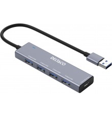 Deltaco UH-738 USB-A hubas, 4 prievadai