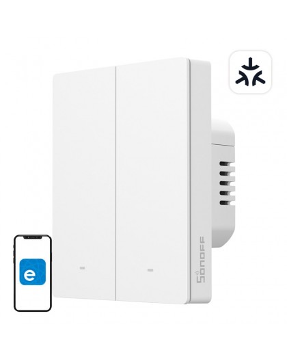 SONOFF M5-2C-80W WiFi Matter smart wall switch (2-channel, for frame)