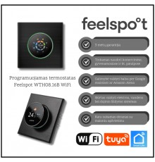 TUYA programmeeritav WiFi termostaat, must