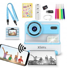 FLASH BLUE INSTANT CAMERA WITH THERMAL PRINTER FOR CHILDREN