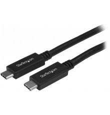 USB kabelis StarTech USB-C - USB-C 1 m Melns (USB31CC1M)