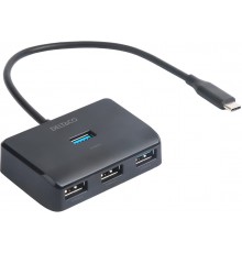 Deltaco HUB203 USB-C-USB-A hub, 4 prievadai