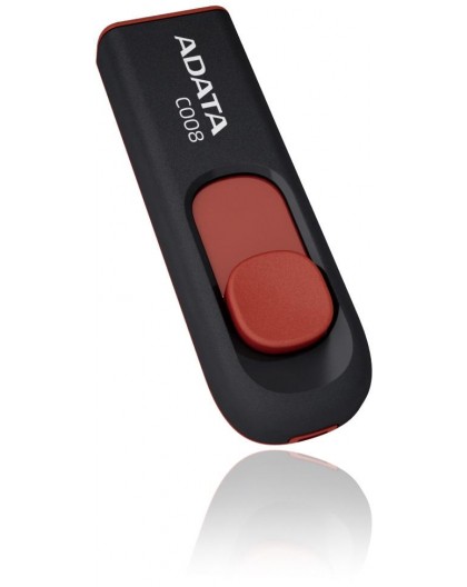 Adata C008 16GB Retractable USB Flash Drive Black/Red