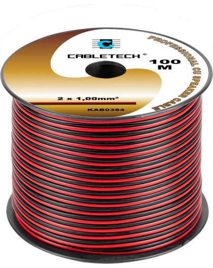 Cabletech Speaker Cable 2x1.0mm² Black/Red (Copper)