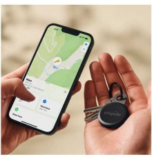 "Chipolo LOOP" - rechargeable "Bluetooth" tracker with silicone loop, designed for "iOS" and "Android", carbon color.