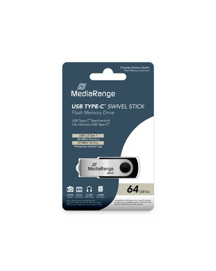 MediaRange USB atmintinė USB 3.2 Gen1 USB-C 64GB