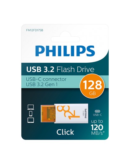 Philips USB 3.2 128GB Click Series Gen 1 USB-C