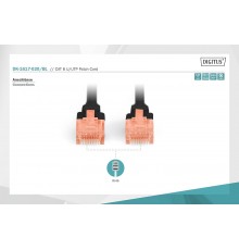DIGITUS CAT 6 U/UTP Patchkaabel - LSZH, 2m, musta