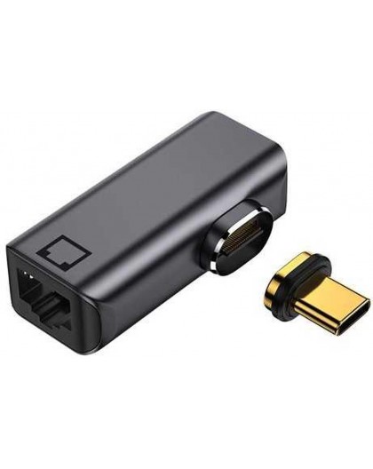 Extra Digital Magnetic Adapter USB Type-C - RJ-45, 100/1000Mb