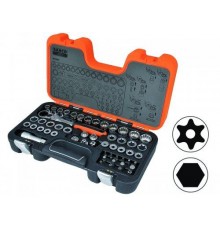 Bahco Flexible "translucent" Socket and Accessory Set 10-24 mm, 53 pcs