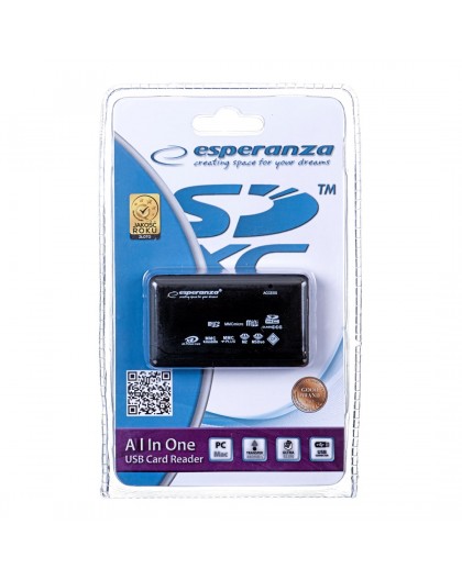 Esperanza EA119 card reader Black USB 2.0