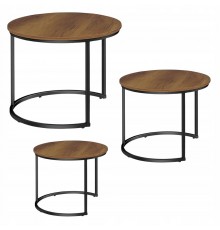 Lean Round Coffee Table Set, 3 pcs, 51/40/30 cm