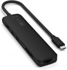 Satechi 7-in-1 USB-C Slim Multiport Adapter with Ethernet, Black