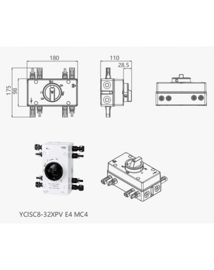 CNC DC switch 32A, 1000VDC, MC4, IP66NW