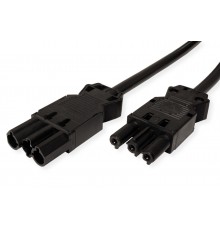 BACHMANN Device Extension GST18-3 Plug/Socket Black 0.3m
