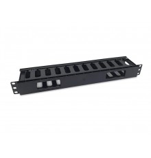 19" Cable Management Panel with Removable Back Plate, Black