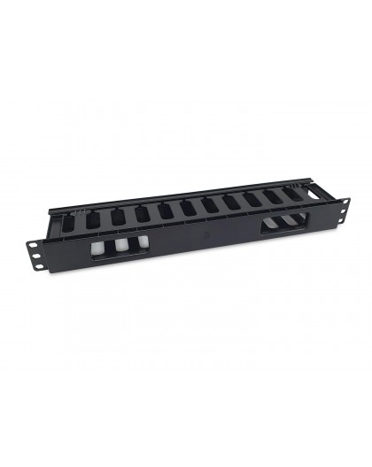 19" Cable Management Panel with Removable Back Plate, Black