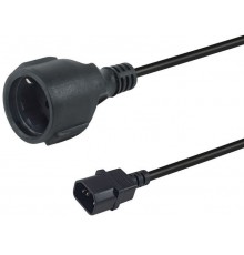 Equipment power cable connection C14 - CEE7/3 0.25m black