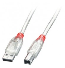 LINDY USB 2.0 Cable Type A/B Transparent M/M 5m