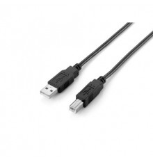 USB Cable 2.0 A-B St/St 2.00m black Polybag