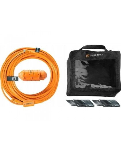 Tether Tools USB-C to Micro-B Cable System 9.40 m, Right Angle, Orange
