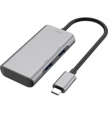 Deltaco HUB201 - USB-C hub, tähtiharmaa
