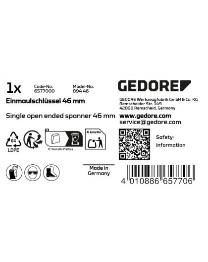 GEDORE Open-ended Spanner 46 mm