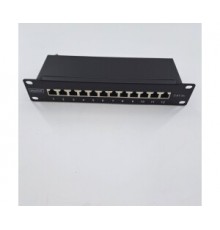 DIGITUS Cat.6A Patch Panel, shielded, 12-Port, 10", black