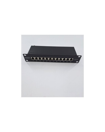 DIGITUS Cat.6A Patch Panel, shielded, 12-Port, 10", black