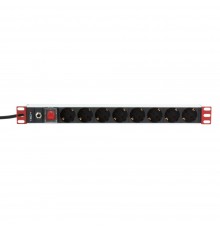 Techly Rack 19" Power Strip 8 Outlets Schuko Plug