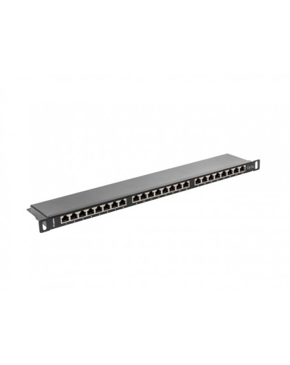 LANBERG PATCH PANEL 24 PORT 0.5U CAT.5E FTP BLACK