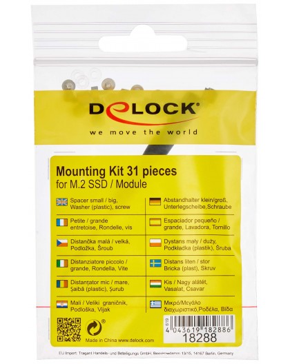 DeLock Mounting Kit 31-Piece for M.2 SSD / Module