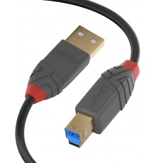 LINDY USB 3.0 Cable Type A/B Anthra Line M/M 1m
