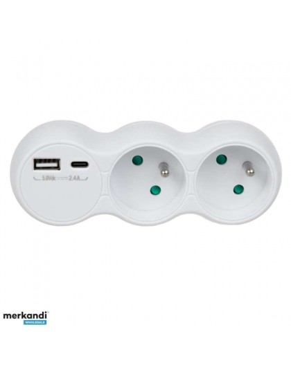 Maclean Power Socket x2 MCE339 Type E