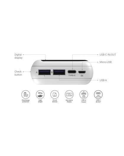 Navitel PWR20 MX Baltas