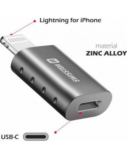 Swissten USB Adapteris Lightning(M)/USB-C(F)