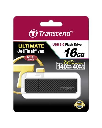 STICK 16GB USB 3.0 Transcend JetFlash 780 melns