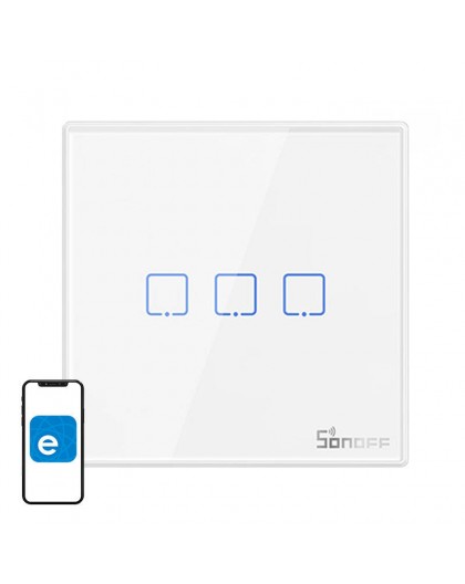 Smart Wireless Wall Switch Sonoff T2EU3C-RF 433MHz (3-channel)