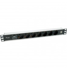 Equip Power Strip 19" (1U) 7-Socket Schuko 16A, 1.8m Cable.