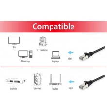 Equip Cat6 S/FTP Patch Cable 2xRJ45 20.00m Black LSZH Polybag