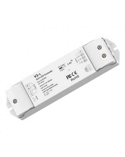 V3-L LED Controller 12-48V, 3x 6A, with Push DIM